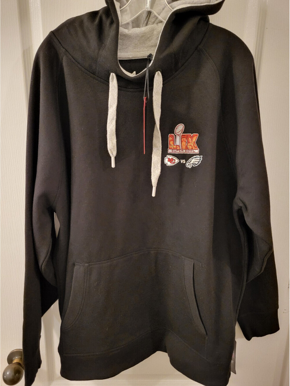 2025 NFL Super Bowl LIX New Orleans Chiefs Eagles Antigua Hoodie Black XL NWT